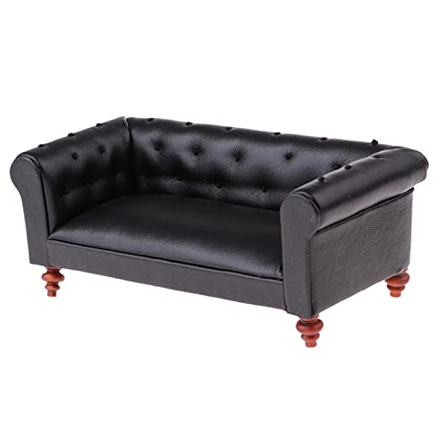 EHJRE 1/12 Puppenhaus Dekoration Puppenhaus Couch Sessel Sofa, Schwarz, # C von EHJRE