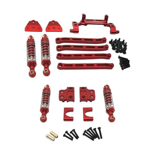 EHJRE 1/12 RC Auto Ersatzteilsatz, Spurstange Aus Metall, Stoßdämpfer Vorne Und Hinten, Metall Stoßdämpferhalterung für MN82S, DIY RC Fahrzeuge, Modell LKW, Rot EHJRE 1/12 RC Auto Ersatzteilsatz, Spurstange Aus Metall, Stoßdämpfer Vorne Und Hinten, Metall Stoßdämpferhalterung für MN82S, DIY RC Fahrzeuge, Modell LKW, Rot von EHJRE