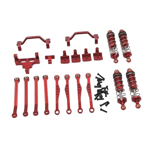 EHJRE 1/16 RC Auto Metall Upgrade Kits Vordere und Hintere Stoßdämpfer Halterungen Ersatzteile Zubehör Stoßdämpfer für C74-1 JA11, Rot von EHJRE