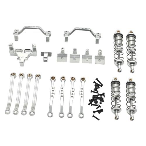 EHJRE 1/16 RC Auto Metall Upgrade Kits Vordere und Hintere Stoßdämpfer Halterungen Ersatzteile Zubehör Stoßdämpfer für C74-1 JA11, Silber von EHJRE