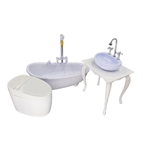 EHJRE 1/6 Skala Badezimmer Zubehör Sammlung Set Spielzeug Miniatur Badewanne Wc Waschtisch von EHJRE