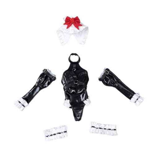 EHJRE 1/6 Skala Miniatur Cosplay Kostüm Stylish Maid Kostüm Dress Up Lederbodysuit für 12 '' Zoll Frau Figuren Accessoires von EHJRE