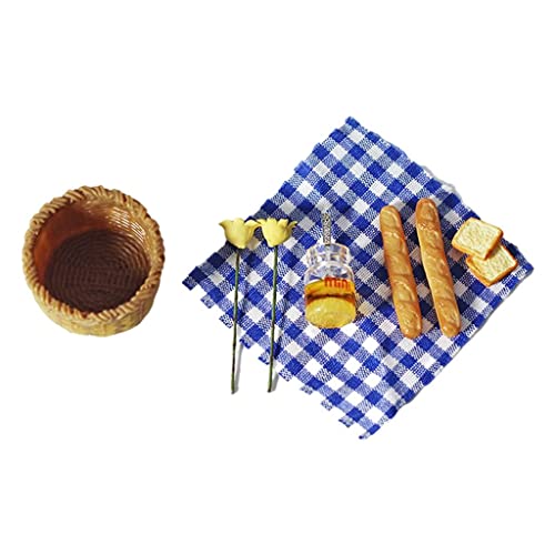 EHJRE 1:12 Puppe Pretend Spielen Dekoration Set Puppenhaus Szene Zubehör Requisiten 1/6 Puppe Spielzeug Küche, Blaues Plaid von EHJRE