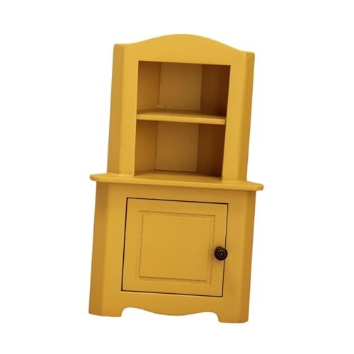 EHJRE 1:12 Skala Dollhouse Storage Unit Miniatur Bücherregal für Dekorative Anzeigen, Gelb von EHJRE