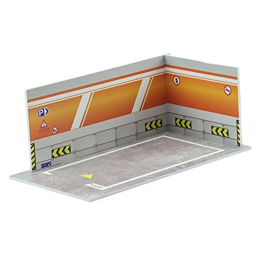 EHJRE 1:32 Parkplatz Druckguss Auto Garage PVC Tiefgarage für Fahrzeug Szene Spielzeug Druckguss Auto Modell Layout Diorama Hintergrund, 32088 Orange von EHJRE