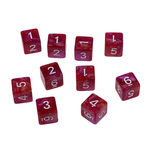 EHJRE 10 W6 16mm 6 Seitig Acryl Spiele Spiel Zubehör, Rot + Lila von EHJRE