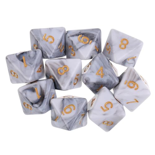 EHJRE 10pcs 8 Sided Dice D8 Polyedrische Würfel für and Dragons Tischspiele, Weiß grau, 16mm EHJRE 10pcs 8 Sided Dice D8 Polyedrische Würfel für and Dragons Tischspiele, Weiß grau, 16mm von EHJRE