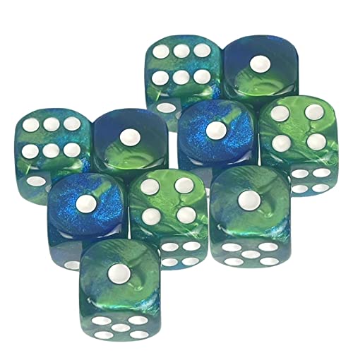 EHJRE 10x Acryl D6 Würfel Set Familie Tisch Spiel 16mm Polyhedral Würfel für Party Favors Kinder Spielzeug Tisch Bord Party Unterhaltung, Stil C von EHJRE