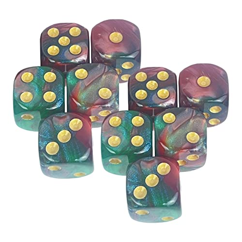 EHJRE 10x Acryl D6 Würfel Set Familie Tisch Spiel 16mm Polyhedral Würfel für Party Favors Kinder Spielzeug Tisch Bord Party Unterhaltung, Stil F von EHJRE