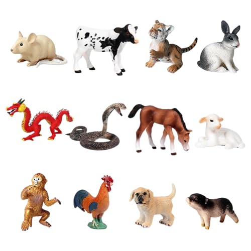 EHJRE 12 Teiliges Simulationstierfiguren Lernspielzeug, Basteln, Kognitives Spielzeug für Kinder, für Partyzubehör, Geburtstagsgeschenk, Kinderspielzeug, Stil b von EHJRE