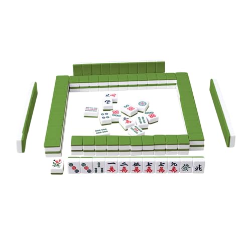 EHJRE 144 Stück Klassisches Apartment Brettspiel, Chinesische Version, Mini Mahjong Steine, Grün von EHJRE