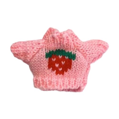 EHJRE 15 cm Große Puppenkleidung Aus Plüsch, Puppenpullover, Weiches Plüsch Puppenzubehör, Anziehsachen, Modische Kuscheltierkleidung, Süße Puppenkleidung, Rosa Erdbeere von EHJRE