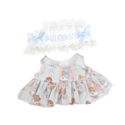 EHJRE 17 cm Mädchen Puppenkleid Cartoon Pädagogisch für Kinder Geburtstagsgeschenk Bequeme stilvolle Anhänger Puppenoutfits Puppenkleidung, Blau von EHJRE