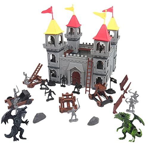 EHJRE 19 Teiliges Armee Spielzeug für Jungen, II Spielzeugsoldaten Actionfiguren, Schlachtfeld Spielset Und Zubehör für Geschenke, A von EHJRE