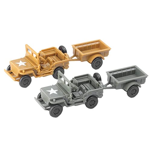 EHJRE 2 Stück 4D Modellbau Set 1/72 LKW mit Anhänger für Sandtisch von EHJRE