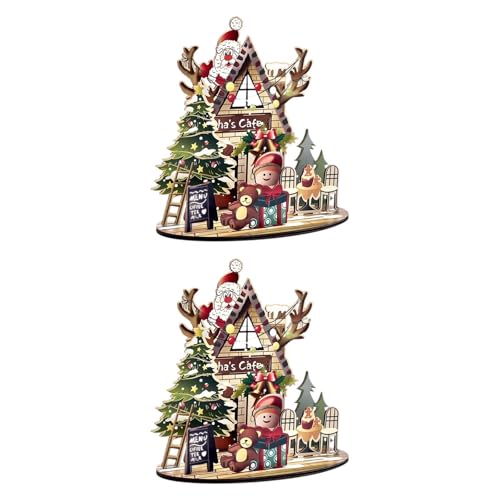 EHJRE 2 Teiliges Weihnachtshaus 3D Puzzle Set, Süße Tischdekorationen für von EHJRE