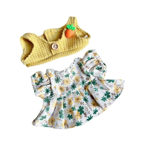 EHJRE 20cm Puppen Outfit Set mit Kleid Und Weste für Plüschtiere, Gelb von EHJRE