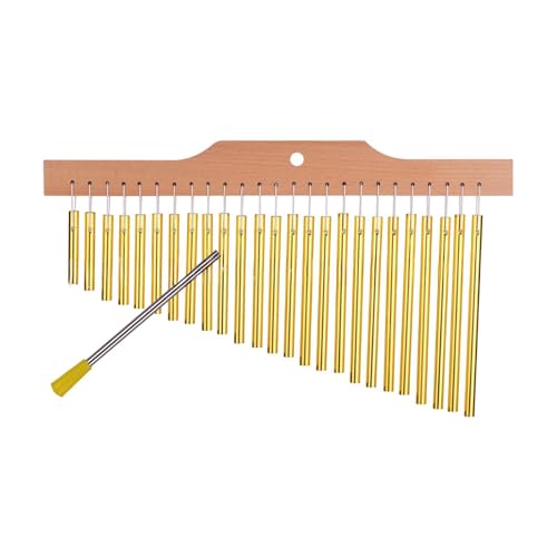 EHJRE 25 Klangstab Glockenspiele, Musikalische Percussion Instrumente, Entwicklung, Pädagogisches Musikspielzeug, Handspiele, Windspiele für Kinder Zum Üben , Gold von EHJRE