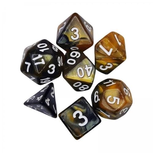 EHJRE 2X 7 Stück Polyedrische Würfel D6 D4 D8 D10 D12 D20 Unterhaltungsspielzeug Glatte Oberfläche Polyederwürfel Geschenke Klare Zahl für Café RPG Party Ba von EHJRE