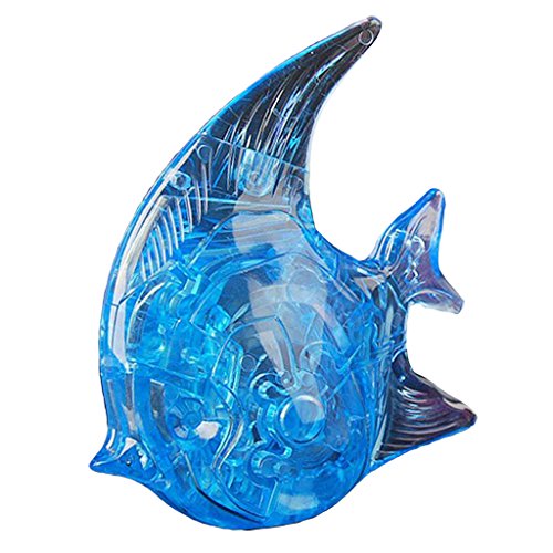 EHJRE 3D DIY Kristall Puzzle Kinder Kid Pädagogisches Lernspielzeug, Blau Fisch von EHJRE