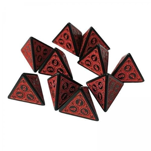 EHJRE 3X 10x 4 Seitige Spielwürfel, Polyeder Würfel Set, Rollenspiel Brettspiel, Mehrseitige Würfel von EHJRE