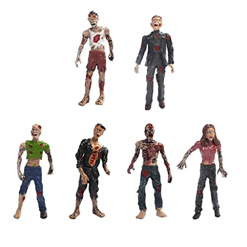 EHJRE 4 Zoll Zombie Actionfigur, Modellfiguren, DIY Diorama Zubehör, 6 Stück von EHJRE