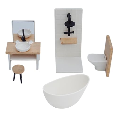 EHJRE 5 stück 1:12 Puppenhaus Badezimmer Set Waschbecken Pretend Spielen Spielzeug Badewanne Miniatur Möbel EHJRE 5 stück 1:12 Puppenhaus Badezimmer Set Waschbecken Pretend Spielen Spielzeug Badewanne Miniatur Möbel von EHJRE