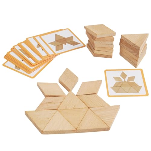 EHJRE 54x Holz Muster Blöcke Set Montessori Spielzeug für 1 2 3 Jahre Alte Mädchen von EHJRE