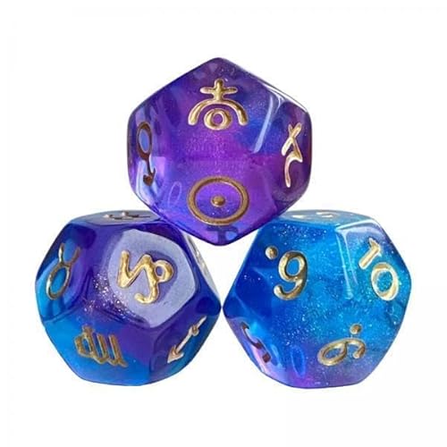 EHJRE 5x3 Stück Astrologie Würfel Polyhedral Würfel Konstellation Würfel Acryl D12 Würfel Zubehör von EHJRE