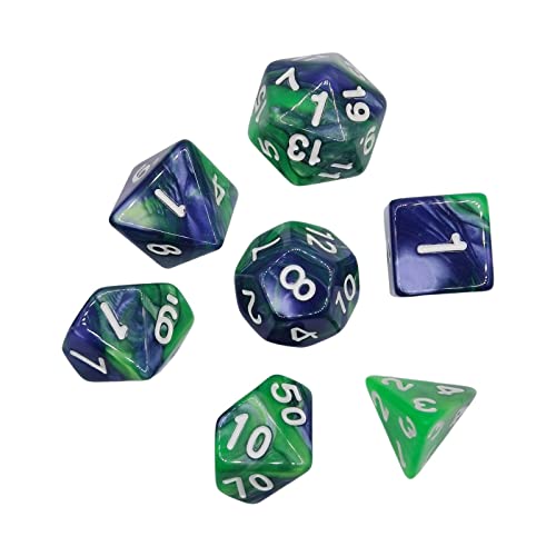 EHJRE 7 Teiliges Set mit Bunten Polyedrischen Würfeln, Geschenken, Klaren Zahlen, Unterhaltungsspielzeug, D4 D20, Brettspiel Requisiten, Acryl für von EHJRE