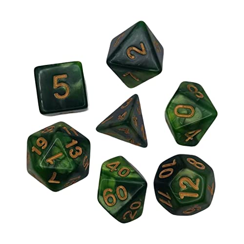 EHJRE 7 Teiliges Set mit Bunten Polyedrischen Würfeln, Geschenken, Klaren Zahlen, Unterhaltungsspielzeug, D4 D20, Brettspiel Requisiten, Acryl für von EHJRE