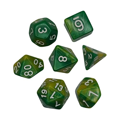 EHJRE 7 Teiliges Set mit Bunten Polyedrischen Würfeln, Geschenken, Klaren Zahlen, Unterhaltungsspielzeug, D4 D20, Brettspiel Requisiten, Acryl für von EHJRE