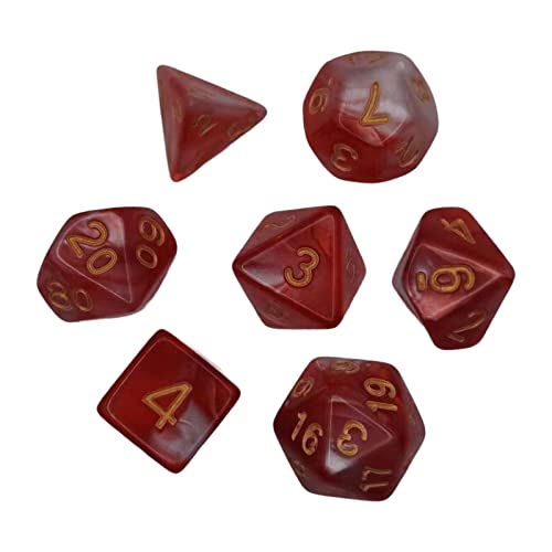 EHJRE 7 Teiliges Set mit Bunten Polyedrischen Würfeln, Geschenken, Klaren Zahlen, Unterhaltungsspielzeug, D4 D20, Brettspiel Requisiten, Acryl für von EHJRE