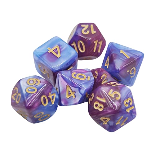 EHJRE 7 Teiliges Set mit Bunten Polyedrischen Würfeln, Geschenken, Klaren Zahlen, Unterhaltungsspielzeug, D4 D20, Brettspiel Requisiten, Acryl für von EHJRE