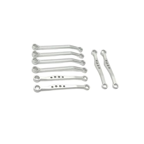 EHJRE 8 Teiliges Aufhängungsgestänge Kit Aus Metall, Zugstangen Set für Metallchassis, Fernbedienungsgestänge für 1/16 Auto, Silber von EHJRE