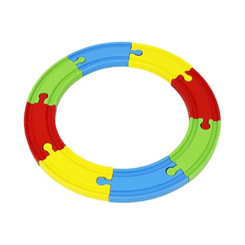 EHJRE 8X Holzbahngleis Bauspielzeug Lernen Lernspielzeug, Koordinationsgleiserweiterung Gebogene Bahngleise für Kinder, 25.6 cm von EHJRE