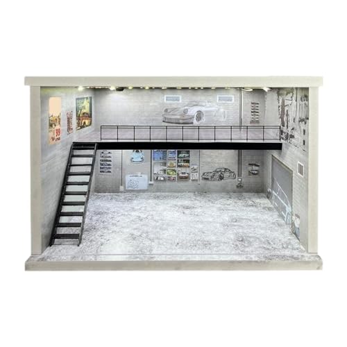 EHJRE Acryl Vitrine für Druckgussautos im Maßstab 1/64, 1/36 und 1/32, Graue Linke Treppe von EHJRE