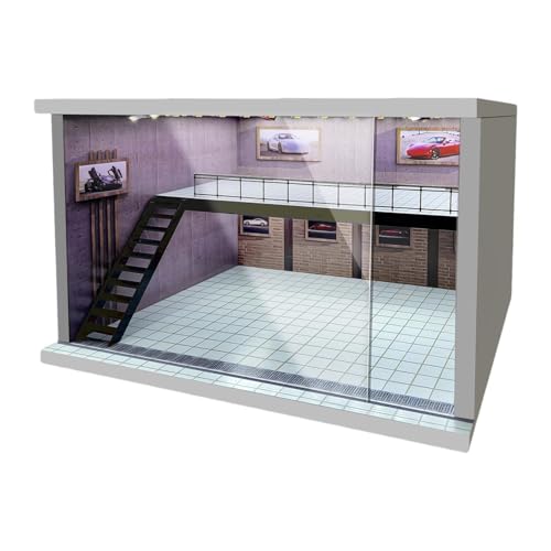 EHJRE Acryl Vitrine für Druckgussautos im Maßstab 1/64, 1/36 und 1/32, Rosa Linke Treppe von EHJRE