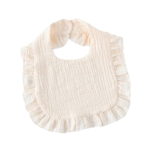 EHJRE Baby Lätzchen, Sabberlätzchen, Waschbar, Leicht zu Reinigen, Rüschen Design, Bandana, Sabberlätzchen, Spucklätzchen Zum Essen, für Säuglinge, Kleinkin, Beige von EHJRE