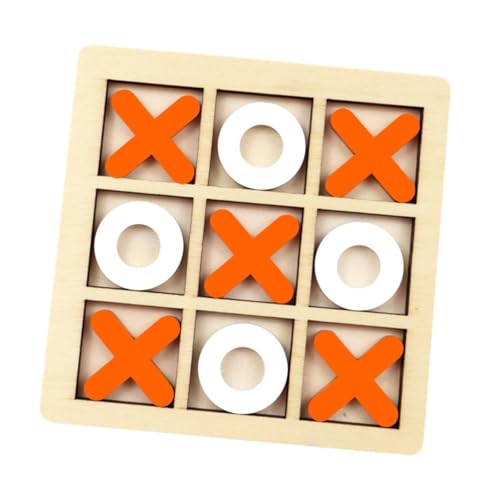 EHJRE Brettspiel Tic TAC Toe Und Cross, XOXO Schach, XO Tischspielzeug für Kinder, Orange und Weiß von EHJRE