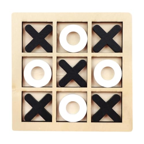 EHJRE Brettspiel Tic TAC Toe Und Cross, XOXO Schach, XO Tischspielzeug für Kinder, Schwarz und weiß von EHJRE