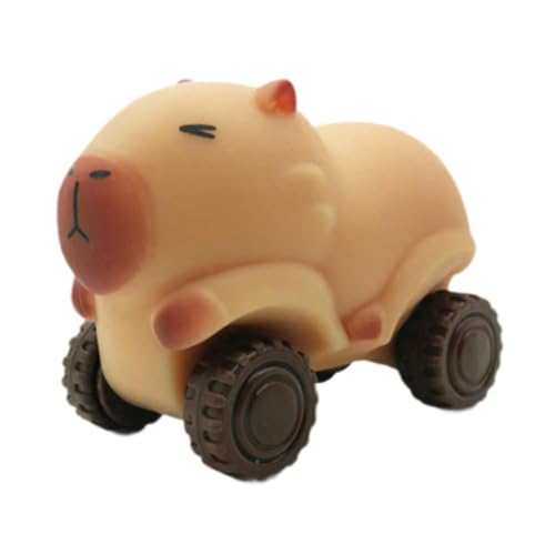 EHJRE Capybara Nachziehspielzeug, zurückziehbare Autos, kreativer Rollwagen, sensorisches Spielzeug für den Kindergarten, Braun von EHJRE