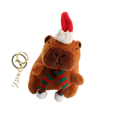 EHJRE Capybara Plüsch Schlüsselanhänger, Kuscheltiere, Cartoon, Tragbar, Weihnachts Capybara Anhänger, Kinder, Jungen, Mädchen, Erwac, Goldener Schlüsselanhänger Grün von EHJRE