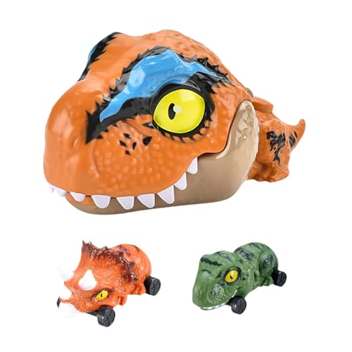 EHJRE Dinosaurier Auto Spielzeug für Kinder, Drückmechanismus Zum Starten, Orange von EHJRE