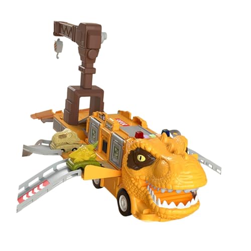 EHJRE Dinosaurier LKW Schiebeautos, Spielzeugschiene, Rutschspielzeug, Lernspielzeug, Variabel, Geschenk für Kinder, Dinosaurier Fahrzeugmodell, Transport L, Style B von EHJRE