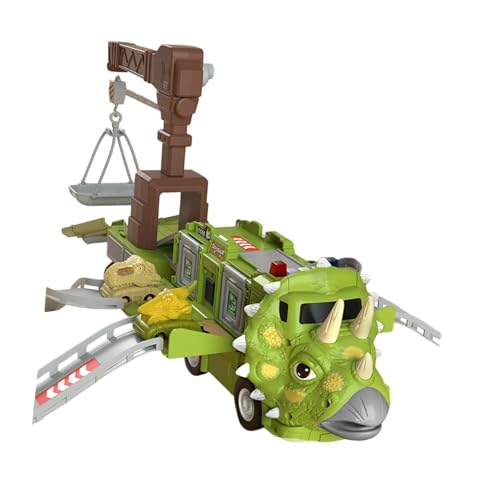 EHJRE Dinosaurier LKW Schiebeautos, Spielzeugschiene, Rutschspielzeug, Lernspielzeug, Variabel, Geschenk für Kinder, Dinosaurier Fahrzeugmodell, Transport L, Style C von EHJRE