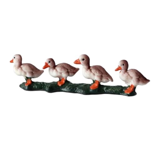 EHJRE Enten Actionfigur, Ente, Schreibtisch Ornament, Lebensechte Mini Kunstdekor Tierstatuen, Kognitives Spielzeug für Kinder, Geschenke für Jungen Und Mäd, Braun von EHJRE