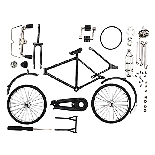 EHJRE Fahrräder Ornamente Figur Spielzeug Dekor Bücherregal Zarte Finger Mountainbike Ornament Modell Bausatz Druckguss DIY für Zuhause Geburtstag Fahrrad D, abnehmbar schwarz von EHJRE