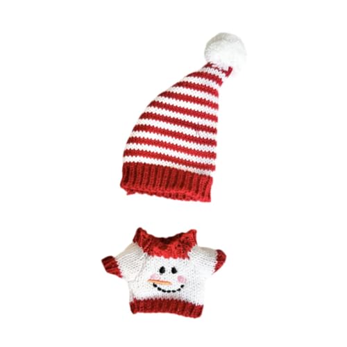 EHJRE Gefüllte Puppenpullover Kostüme, Kleidung, Mode für Kleine Mädchen, Pädagogisch, mit Hut, Weihnachts Schneemann Outfit für 6,69 Zoll, Style C von EHJRE