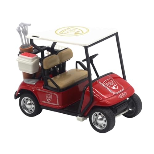 EHJRE Golfwagen Modell, Golfwagen Skulptur Ornament, Golfwagen Rückziehfahrzeug für Puppenhaus Zubehör, Golfliebhaber, Rot von EHJRE